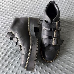 Dr. Martens Black Leather Coppola Platform Ankle Bootz Sz 9